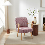 Sylvie Accent Chair Berry and Cream Stripe Oak Effect Legs - Sylvie-Red-accent-chair_1.jpg