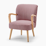 Sylvie Accent Chair Berry and Cream Stripe Oak Effect Legs - Sylvie-Red-accent-chair_3.jpg