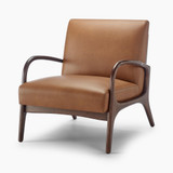 Esmeray Tan Faux Leather Mid Century Modern Accent Chair - Esmeray-Brown-leather-accent-chair_3.jpg