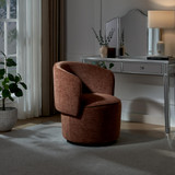 Liode Orange Fabric Round Swivel Accent Chair - Liode-Orange-accent-chair_9.jpg