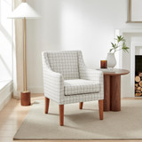 Aubrey Beige Check Fabric Wingback Accent Armchair - Aubrey-accent-chair_1.jpg