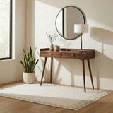 Vinson Rectangle Walnut Wood 2 Drawer Console Table - VINS-CON-TBL-WAL_1.jpg