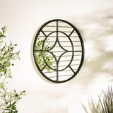 Compass Black Medium Round Window 60cm Garden Mirror  - COMP-MIR-OUT-RND-BLK-60_1.jpg