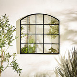 Hinton Black Medium Arched Window 70x70cm Garden Mirror  - HINT-MIR-OUT-WND-BLK-70_2.jpg