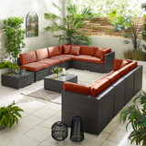 Orlando Brown Rattan & Orange 10 Seat Modular Garden Sofa - ORL-BRN-TER-OUT-SOF-10_1.jpg