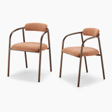 2x Rhea Terracotta Orange Fabric Dining Chairs Bronze Legs - Rhea-Dining-Chair-Orange_1.jpg