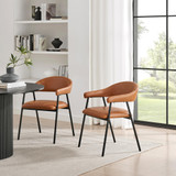 2x Delos Tan Faux Leather Fabric Dining Chairs - DELO-DIN-CHR-TAN-PU-BLK-2_L1.jpg