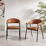2x Delos Tan Faux Leather Fabric Dining Chairs - DELO-DIN-CHR-TAN-PU-BLK-2_L2.jpg