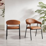 2x Delos Tan Faux Leather Fabric Dining Chairs - DELO-DIN-CHR-TAN-PU-BLK-2_L3.jpg
