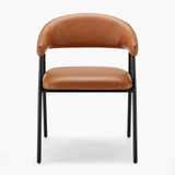 2x Delos Tan Faux Leather Fabric Dining Chairs - Delos-Dining-Chair-TAN_3.jpg