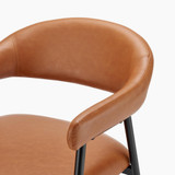 2x Delos Tan Faux Leather Fabric Dining Chairs - Delos-Dining-Chair-TAN_4.jpg