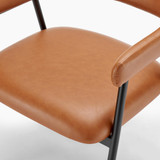 2x Delos Tan Faux Leather Fabric Dining Chairs - Delos-Dining-Chair-TAN_5.jpg