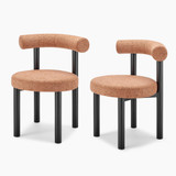 2x Isola Terracotta Orange Fabric Dining Chairs Black Legs - Isola-Dining-Chair-Orange_1.jpg