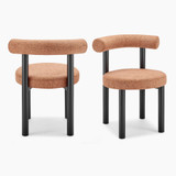 2x Isola Terracotta Orange Fabric Dining Chairs Black Legs - Isola-Dining-Chair-Orange_2.jpg