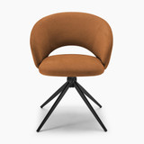 2x Anika Terracotta Orange Fabric Swivel Dining Chairs - Anika-Dining-Chair-Orange_3.jpg