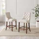 2x Belgravia Beige Fabric Bar Chairs Walnut Effect Legs - 2-BEI-BEL-BAR-CHR-WAL_L2.jpg