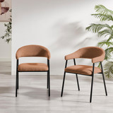 2x Delos Pale Terracotta Orange Fabric Dining Chairs - DELO-DIN-CHR-TER-BLK-2_L2.jpg
