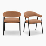 2x Delos Pale Terracotta Orange Fabric Dining Chairs - Delos-Dining-Chair-Orange_2.jpg