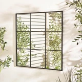 Yoko Black Medium Window 80x80cm Garden Mirror  - YOKO-MIR-OUT-SQU-BLK-80-80_1.jpg