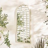 Somerset Cream Medium Arched Window 90x40cm Garden Mirror  - SOME-MIR-OUT-ARC-CRM-90-40_1.jpg