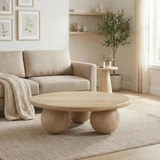 Olympus Round White Oak Wood Sphere Leg Coffee Table - OLYM-COF-TBL-WHT-OAK_2.jpg