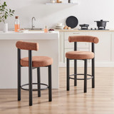 2x Seren Terracotta Orange Fabric Bar Chairs Black Legs - SERE-BAR-CHR-TER-BLK-2_1.jpg