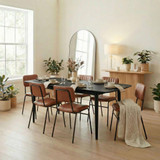 Leif Black Wood Extending Dining Table with 6 Tan Delta Chairs - LEIF-BLK-TBL-6-DEL-TAN_AI1-tan.jpg
