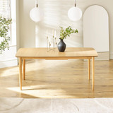 Leif Oak Effect Wood Extending Dining Table with 6 Tan Delta Chairs - LEIF-EXT-TABLE-OAK_1.jpg