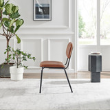 Leif Oak Effect Wood Extending Dining Table with 6 Tan Delta Chairs - Delta-Dining-Chair-Tan-Faux-Leather-Black-Legs-5.jpg