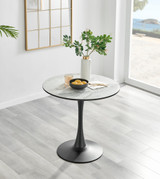 Elina White Marble Effect Round Dining Table with 2 Tan Delta Chairs - elina-marble-2set-modern-round-dining-table-2.jpg