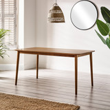 Lynton Large Walnut Effect Wood Dining Table + 4 Green Beaumont Chairs & Bench - Lynton-Walnut-Dining-Table-Large-2.jpg