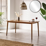 Lynton Large Walnut Effect Wood Dining Table + 4 Green Beaumont Chairs & Bench - Lynton-Walnut-Dining-Table-Large-1.jpg