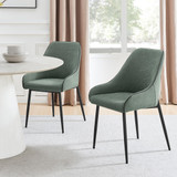 Lynton Large Walnut Effect Wood Dining Table + 4 Green Beaumont Chairs & Bench - Beaumont-Dining-chairs-Green-Fabric-Black-legs-CROP.jpg