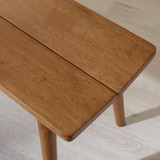 Lynton Large Walnut Effect Wood Dining Table + 4 Green Beaumont Chairs & Bench - LYNTON-Solid-Wood-Walnut-Effect-Large-Dining-Bench-edge-detail.jpg