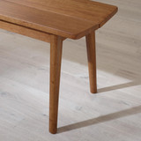 Lynton Large Walnut Effect Wood Dining Table + 4 Green Beaumont Chairs & Bench - LYNTON-Solid-Wood-Walnut-Effect-Large-Dining-Bench-leg-detail-.jpg