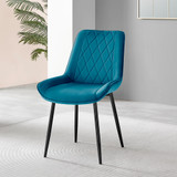 2x Pesaro Blue Velvet Black Leg Luxury Dining Chairs - Pesaro-Blue-Velvet-Black-Leg-dining-chair-4.jpg