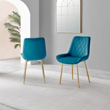 2x Pesaro Blue Velvet Dining Chairs Gold Legs - Pesaro-blue-gold-dining-chair-2.jpg