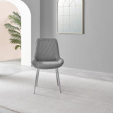 2x Pesaro Grey Velvet Silver Leg Luxury Dining Chairs - Pesaro-grey-silver-dining-chair-3.jpg