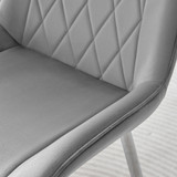 2x Pesaro Grey Velvet Dining Chairs Silver Legs - Pesaro-grey-silver-dining-chair-5.jpg