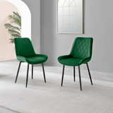 2x Pesaro Green Velvet Black Leg Luxury Dining Chairs - Pesaro-green-black-dining-chair-1.jpg