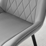 2x Pesaro Grey Velvet Dining Chairs Black Legs - Pesaro-grey-black-dining-chair-5.jpg