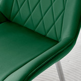2x Pesaro Green Velvet Dining Chairs Silver Legs - Pesaro-green-silver-dining-chair-5.jpg