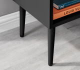 Taylor 1 Drawer Black Bedside Table Silver Handles - Taylor Bedside table 1 draw black-silver-5.jpg