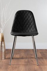 Giovani 4 Black Dining Table & 4 Corona Silver Leg Chairs - black-corona-chrome-leg-modern-leather-dining-chair-1_4.jpg