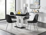 Giovani 4 Black Dining Table & 4 Corona Silver Leg Chairs - giovani-black-gloss-rectangle-dining-table-4-black-leather-corona-silver-chairs-set_1.jpg