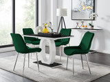 Giovani 4 Black Dining Table & 4 Pesaro Silver Leg Chairs - giovani-black-high-gloss-rectangle-dining-table-4-green-velvet-pesaro-silver-chairs_1.jpg