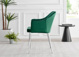 2x Calla Green Velvet Dining Chairs with Silver Legs - Calla-green-silver-dining-chair-3.jpg