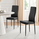 6x Milan Black Hatched Faux Leather Dining Chairs Black Legs - Milan-Black-faux-leather-Black-dining-chair-1-CROP.jpg