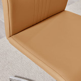 2x Willow Mustard Yellow Faux Leather 'Z' Dining Chairs - Willow-mustard-silver-dining-chair-5.jpg