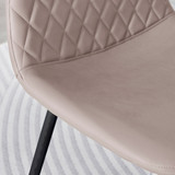 2x Corona Cappuccino Beige Faux Leather Dining Chairs Black Legs - Corona-cappuccino-black-dining-chair-5.jpg
